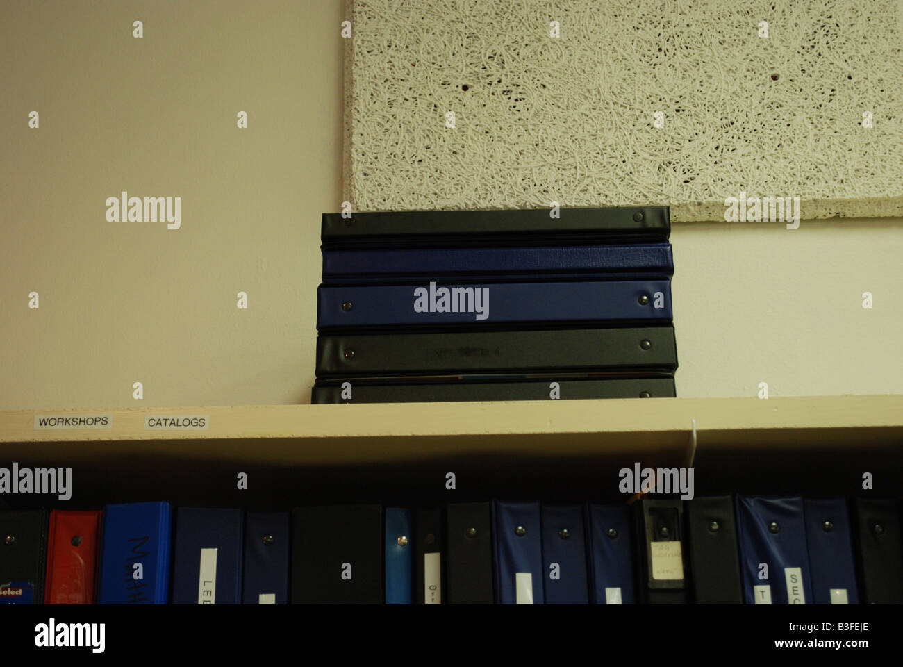 binders in art gallery office Stock Photo Alamy
