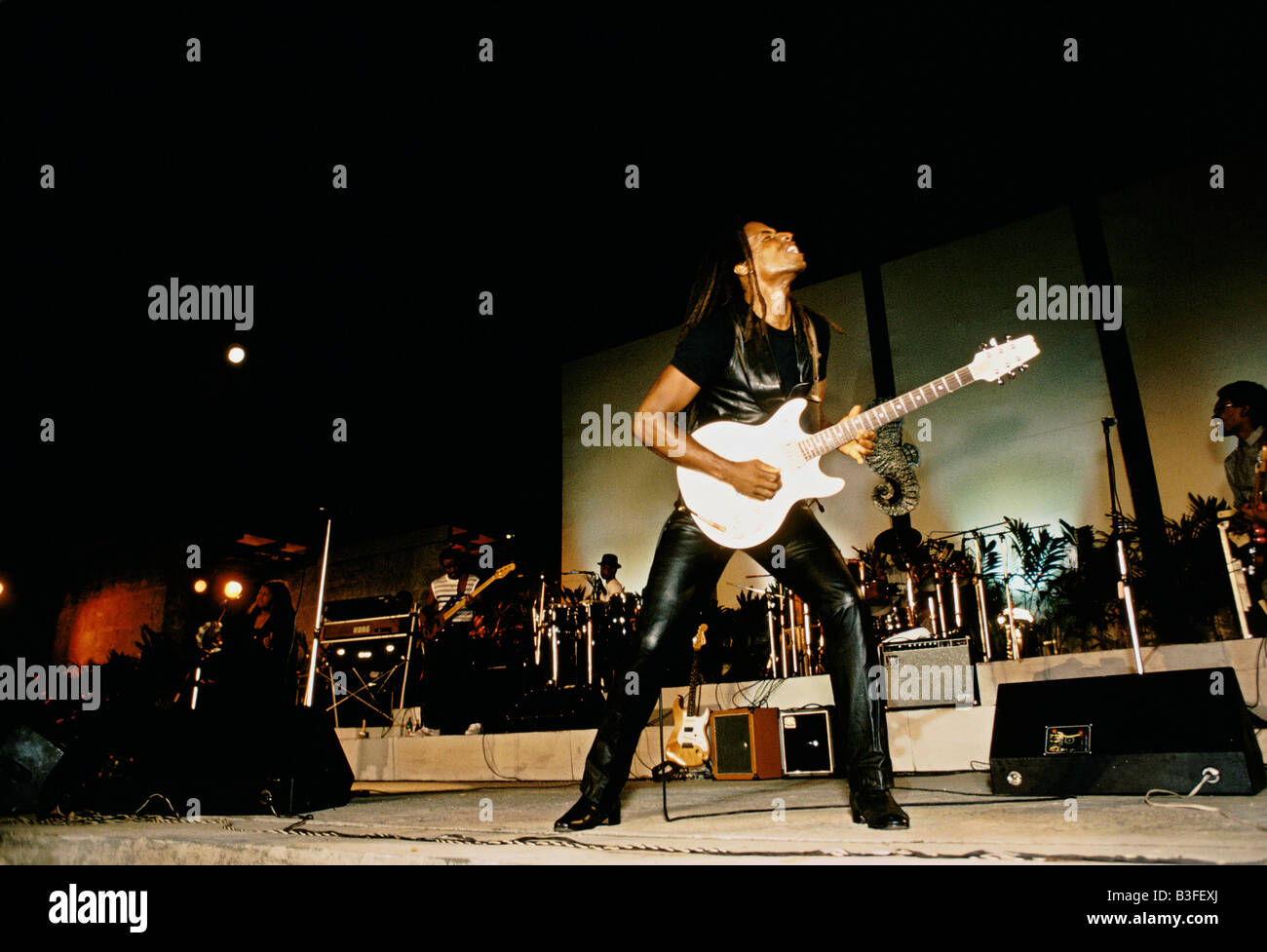 British musician Eddie Grant on stage in concert Stock Photo