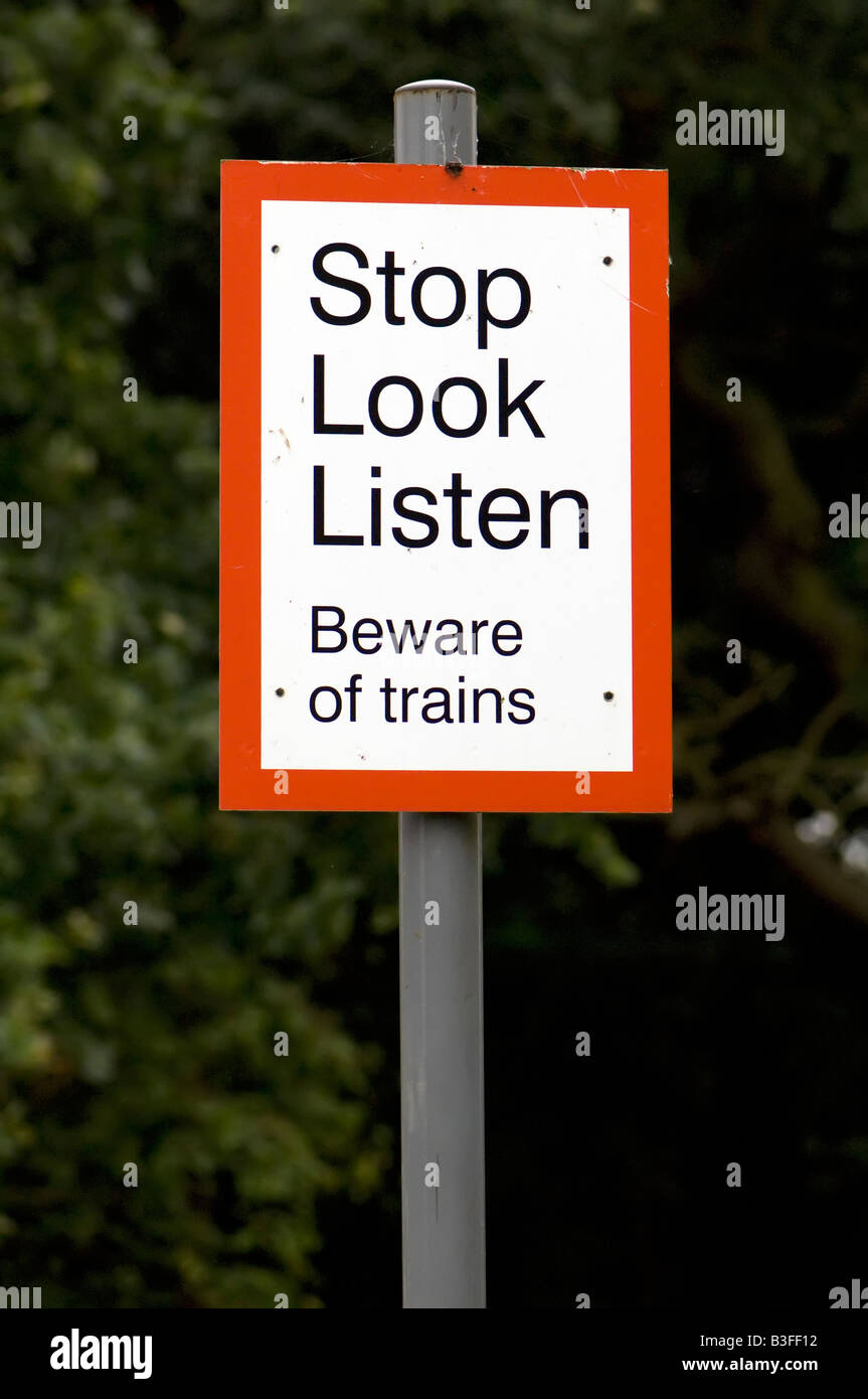 Stop look listen sign hi-res stock photography and images - Alamy
