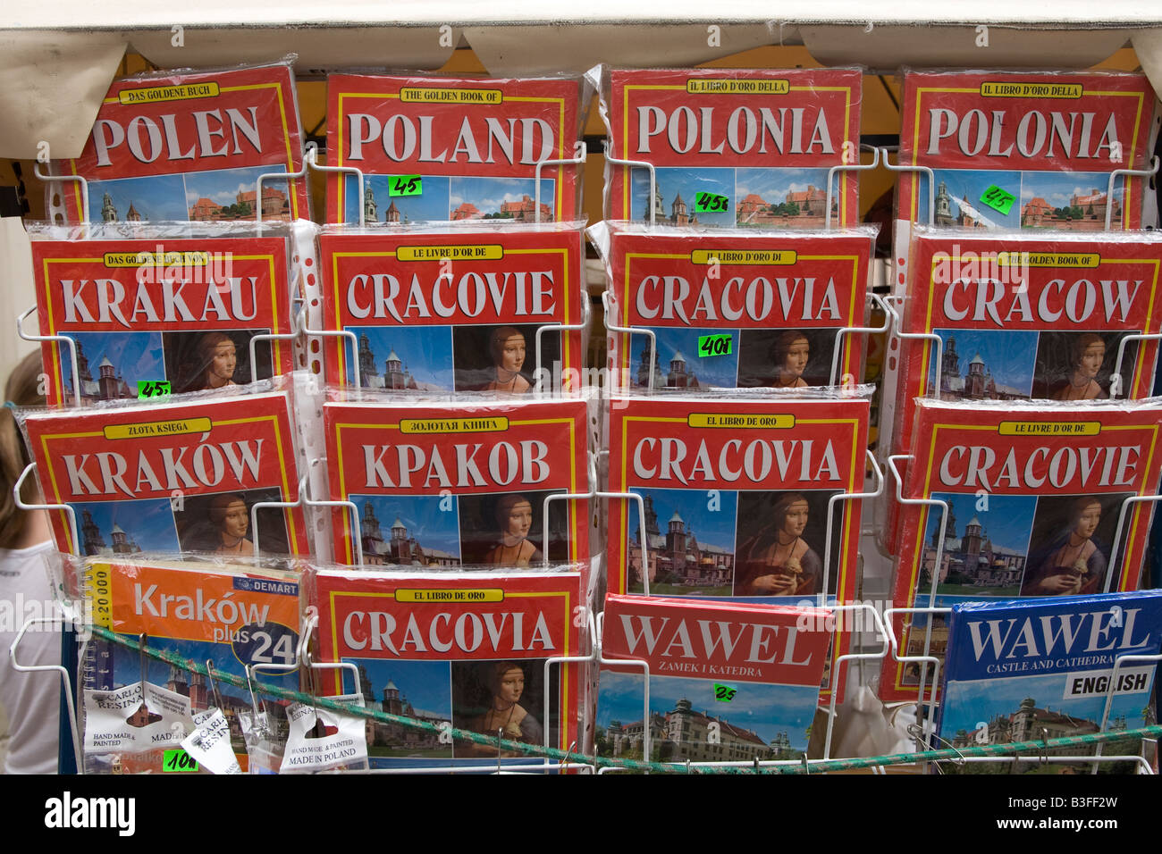 Polish tourist books for Krakow in various languages Stock Photo Alamy