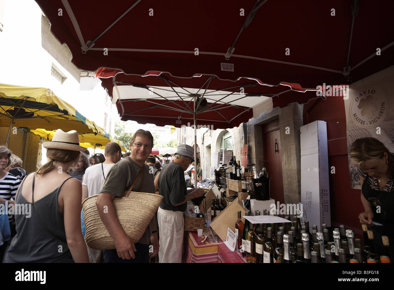Market day at St Antonin Noble Val Aveyron France Stock Photo Alamy