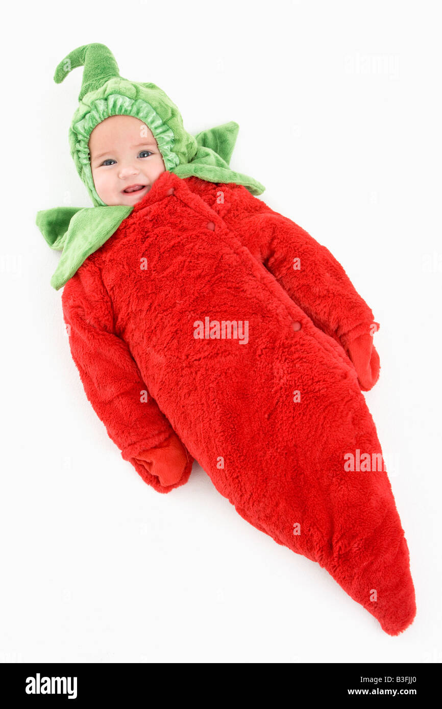 Baby in pepper costume Stock Photo Alamy