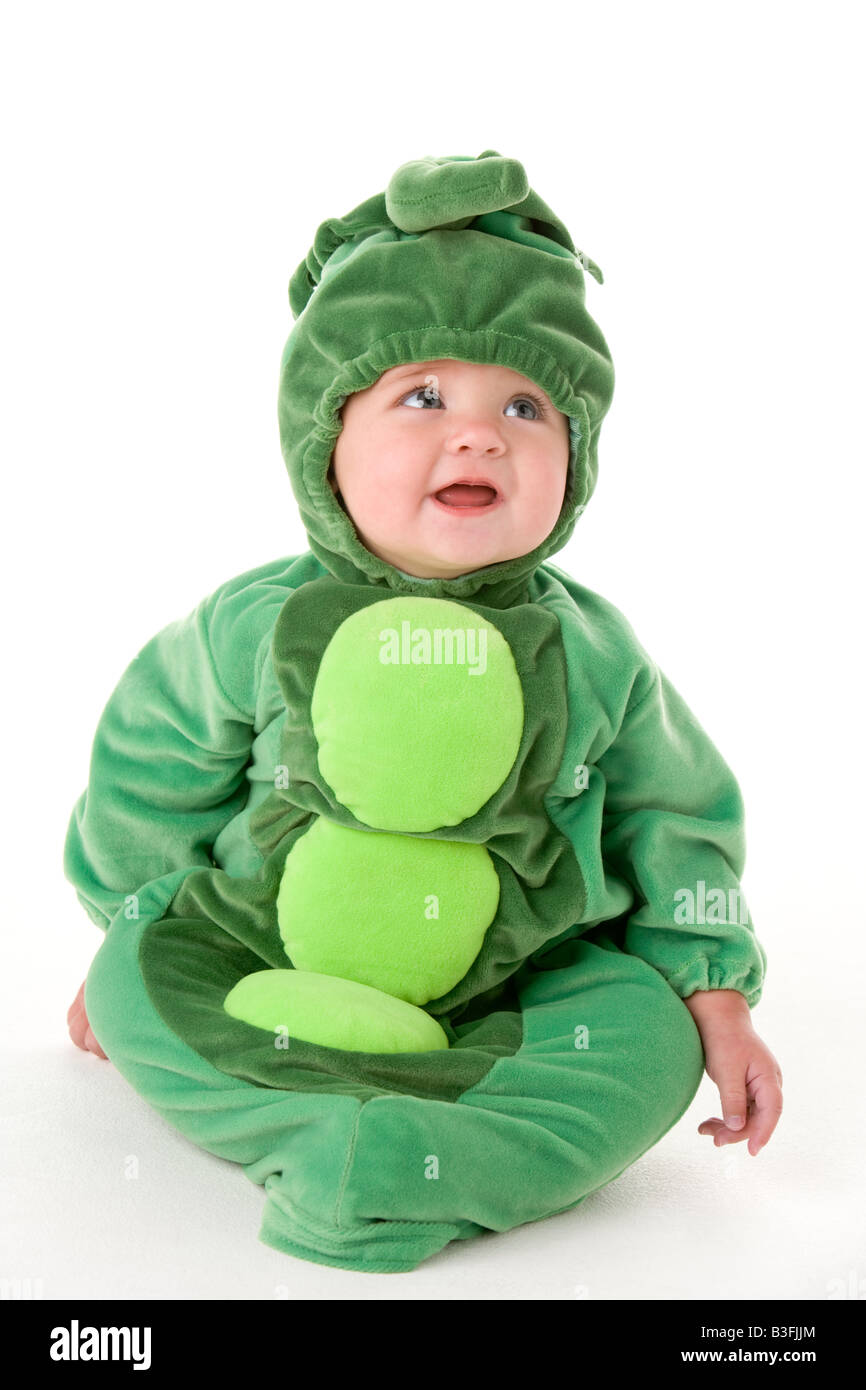 Baby in peas in pod costume Stock Photo Alamy