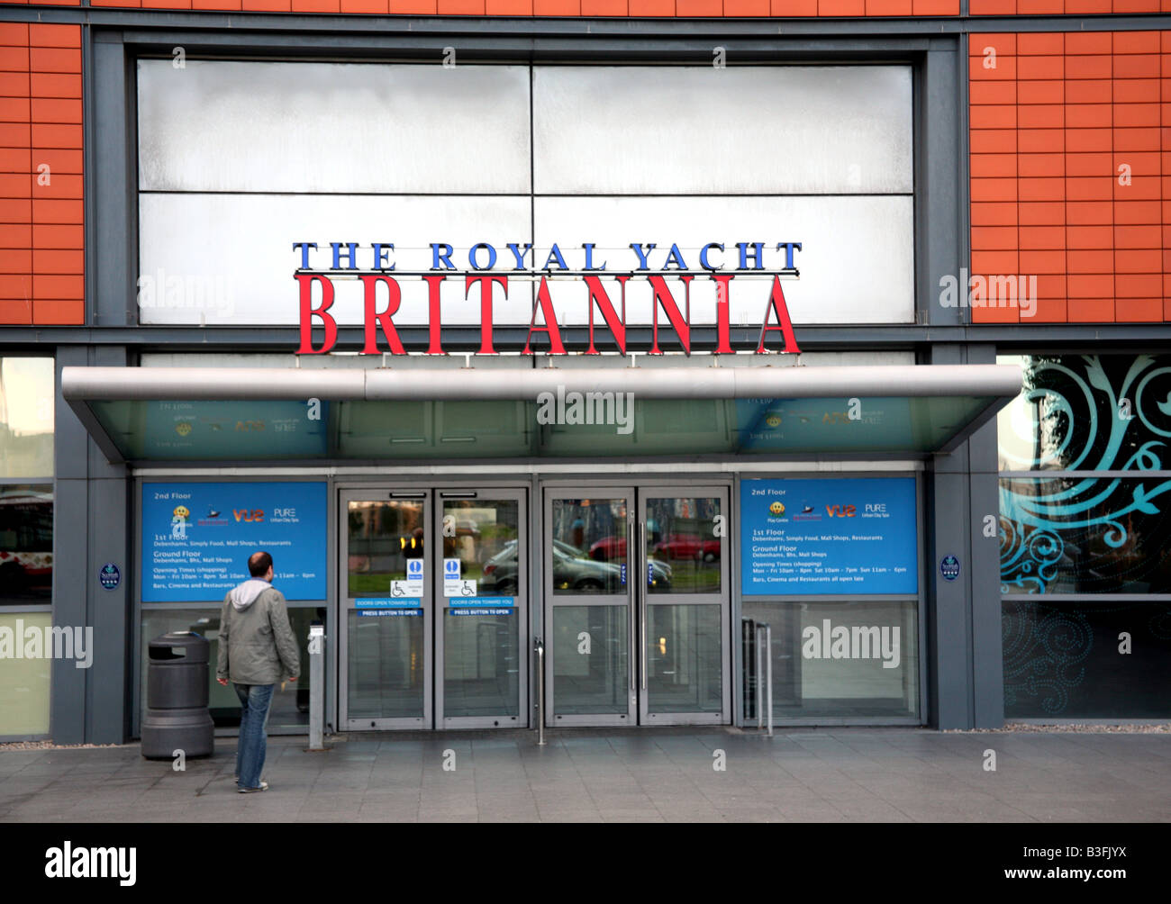 Entrance To Royal Yacht Britannia museum In Leith Scotland Stock entrance-to-royal-yacht-britannia-museum-in-leith-scotland-stock