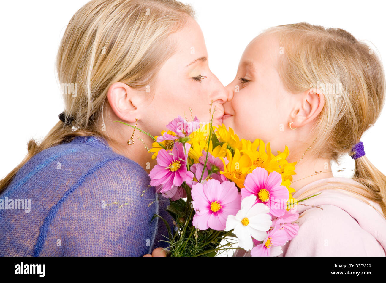 flowers and kiss Stock Photo Alamy