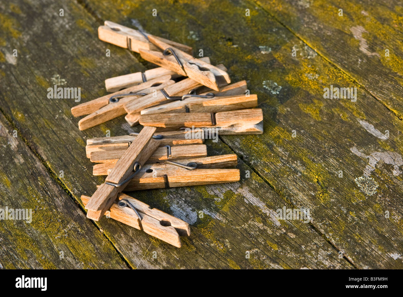 Wooden clothes pegs Stock Photo Alamy