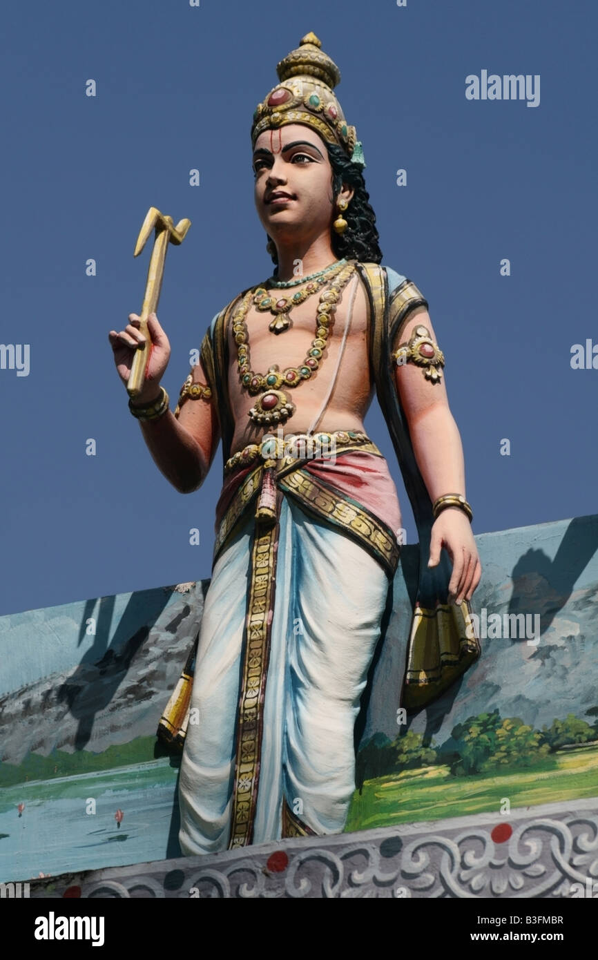 Statue of Vishnu avatar Balarama , Sri Srinivasa Perumal Temple , Singapore , South East Asia Stock Photo