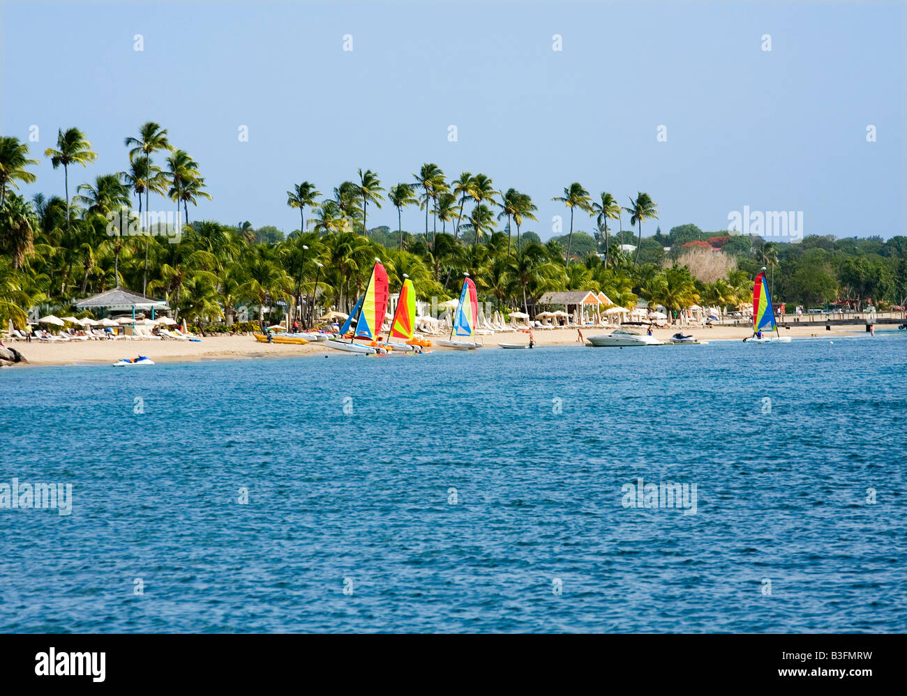Pinneys Beach at the Four Seasons Hotel in Nevis Caribbean Stock Photo