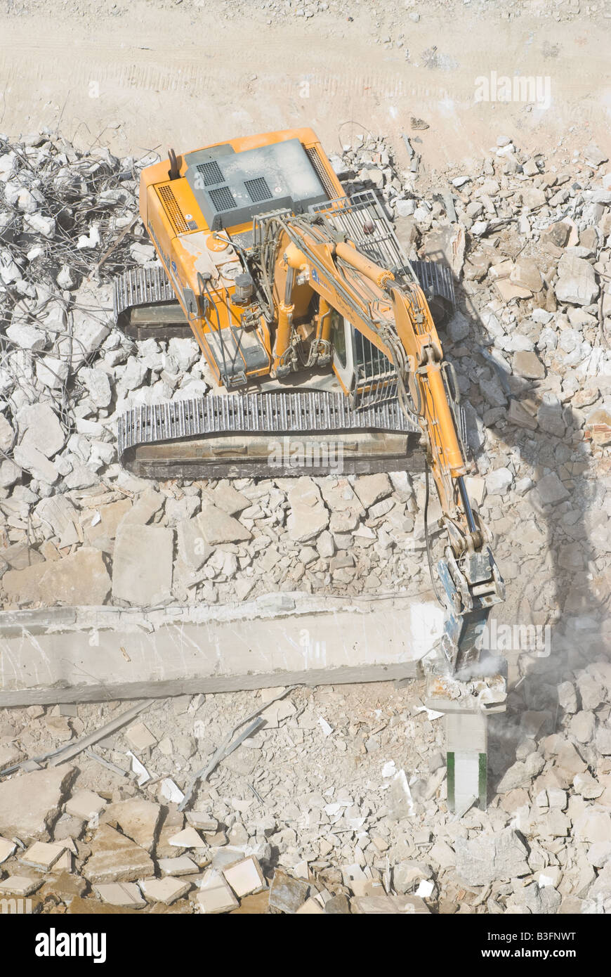 crawler excavator with jackhammer attachment on demolition job Stock Photo Alamy