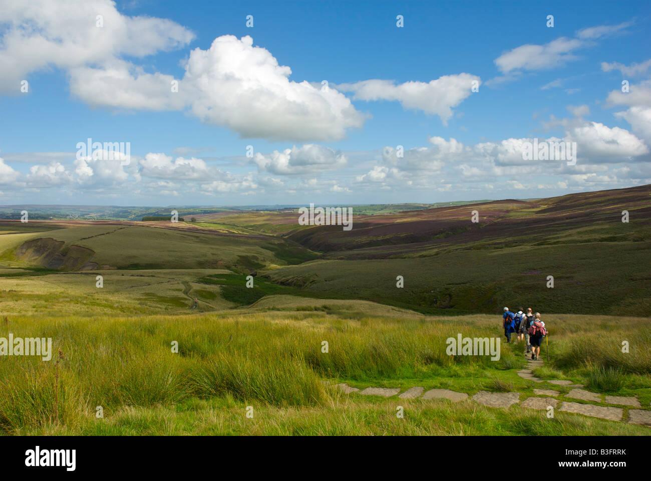 Walkers on Haworth Moor, West Yorkshire, England UK Stock Photo Alamy
