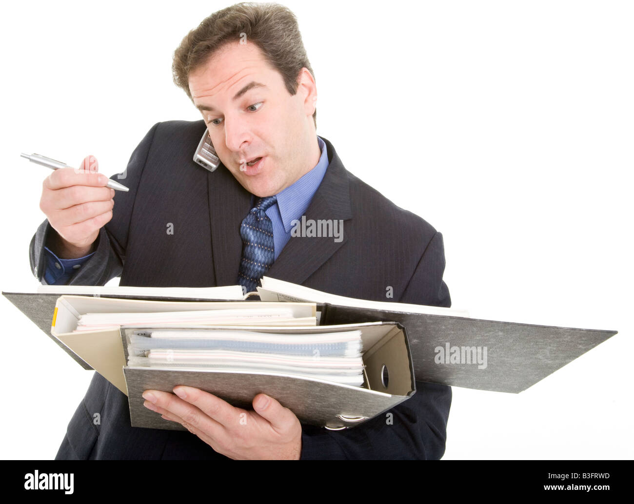 manager calling stressful Stock Photo
