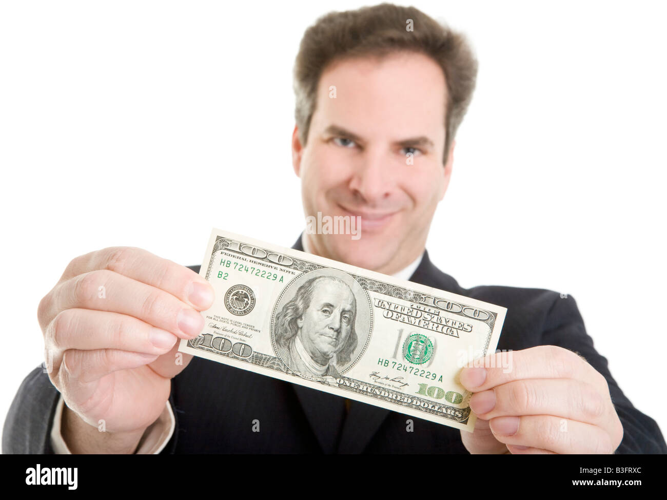 manager with dollars Stock Photo