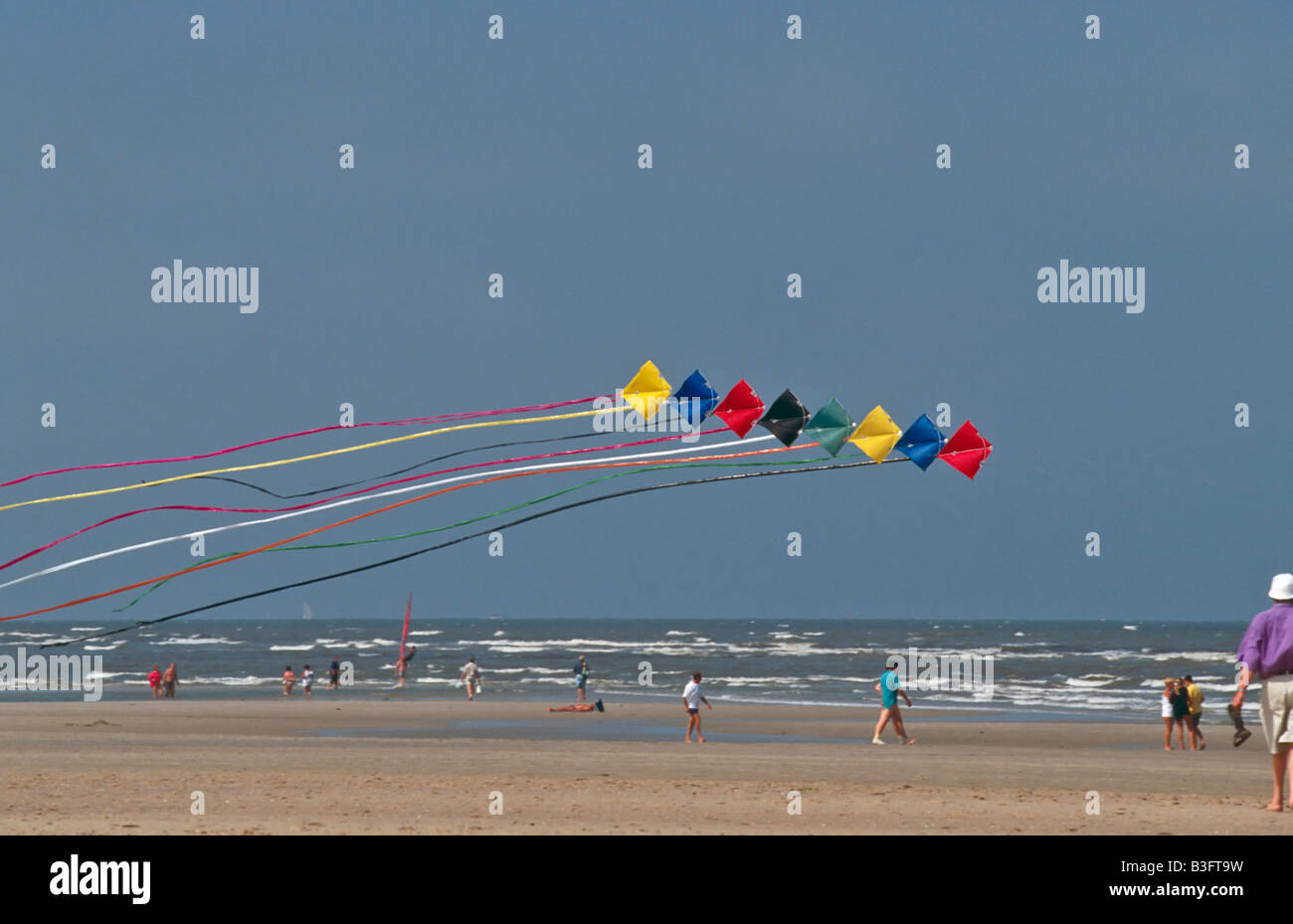 kites on the beach norderney island germany Stock Photo