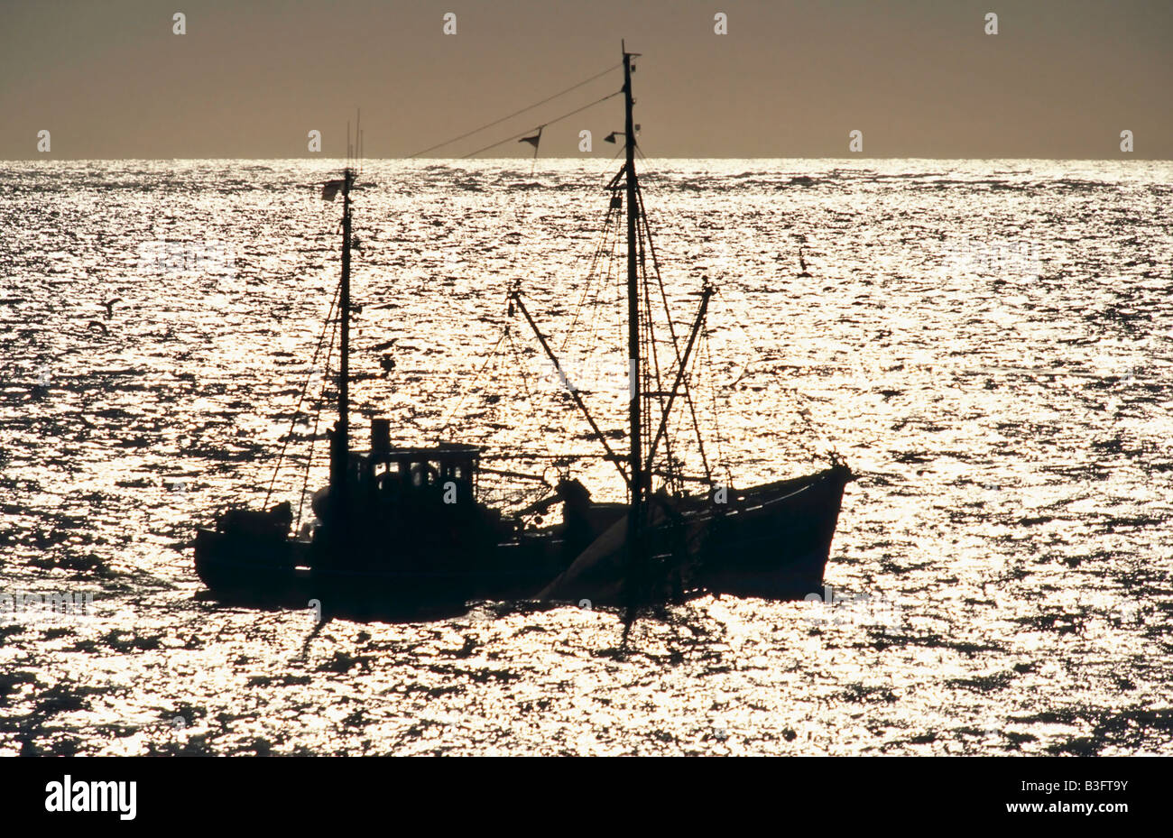Fishing boat North Sea Germany Stock Photo