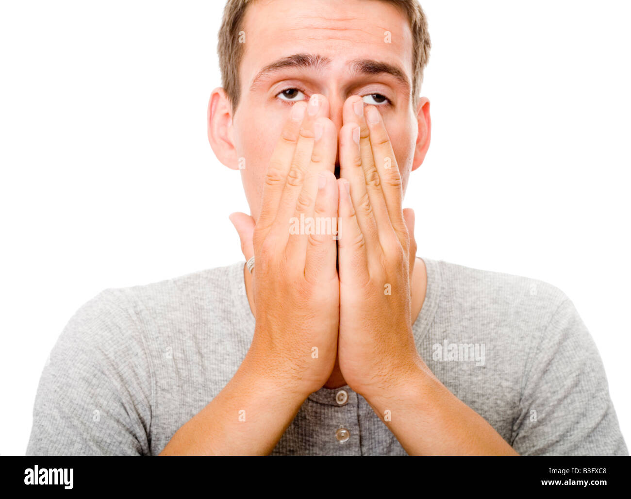 man weeping Stock Photo