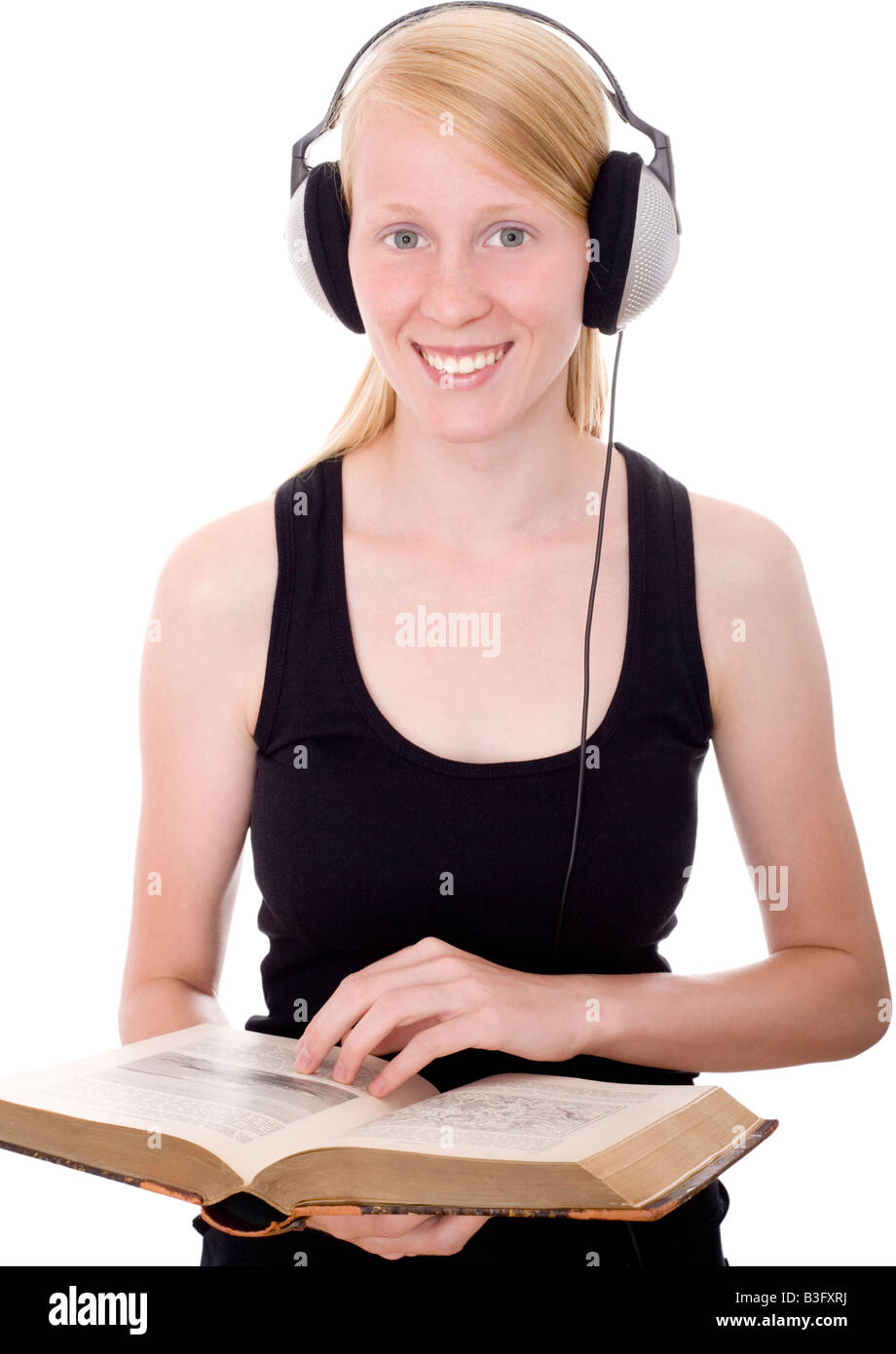 Girl Listen Music Stock Photo - Alamy