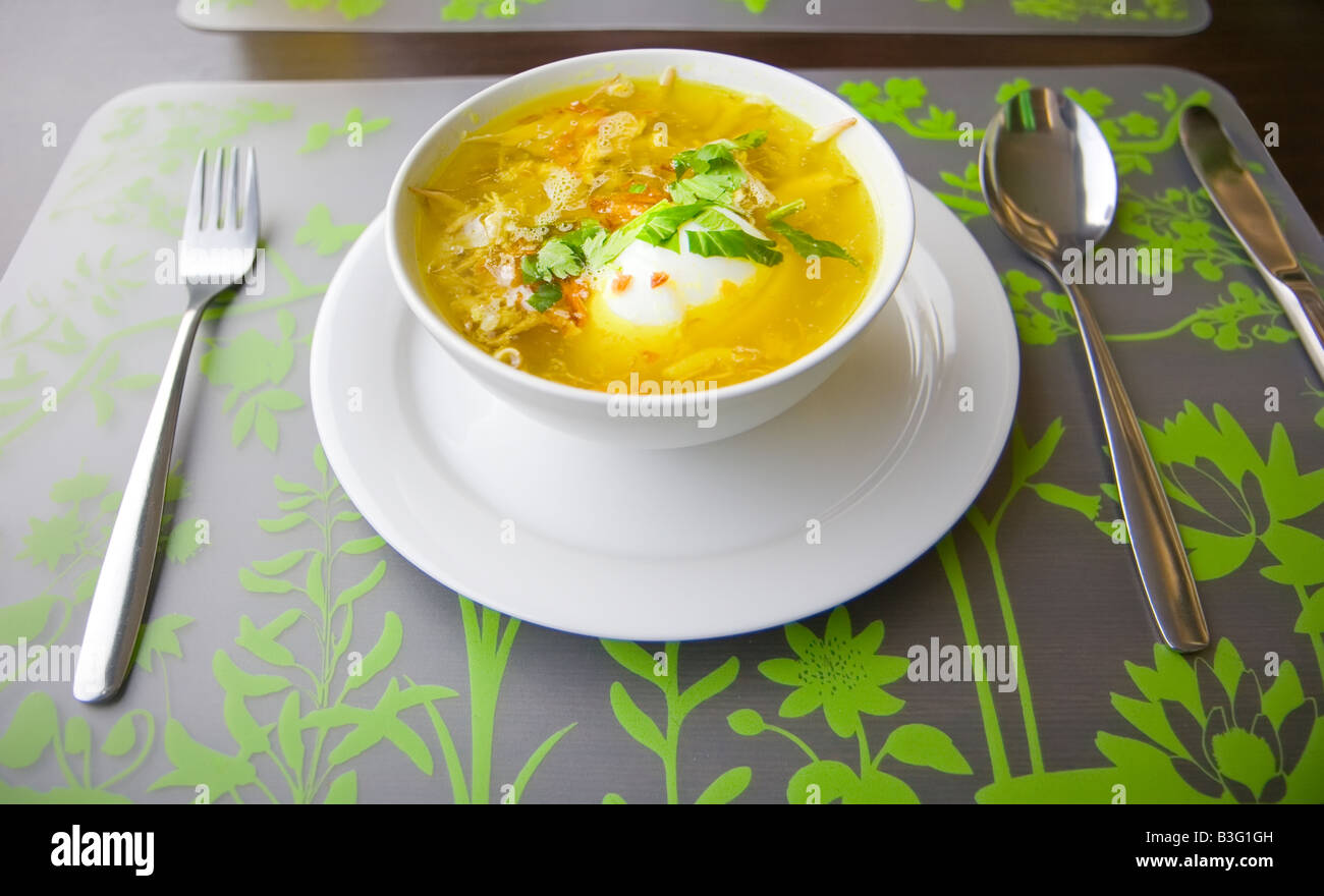 Indonesian Sauto soup a huge bowl filled to the brim Stock Photo - Alamy