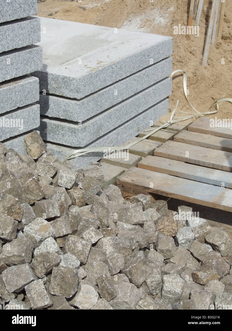 raw material on building construction site Stock Photo Alamy