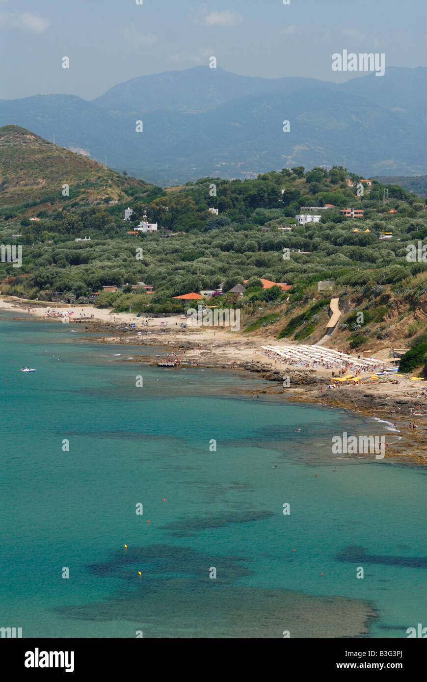 Cilento Italy Beach and rugged coastline of Palinuro Stock Photo