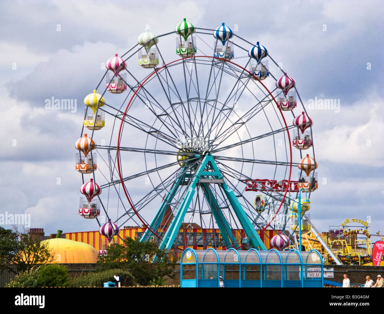 Ferris wheel at Skegness beach Lincolnshire, England, UK Stock Photo