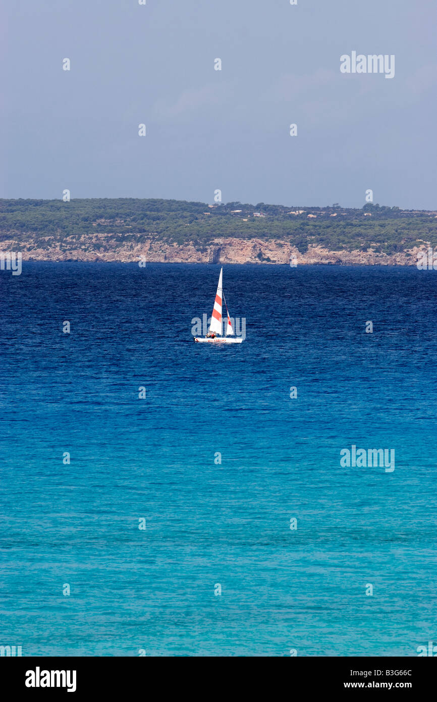 Sail boat, Formentera Stock Photo