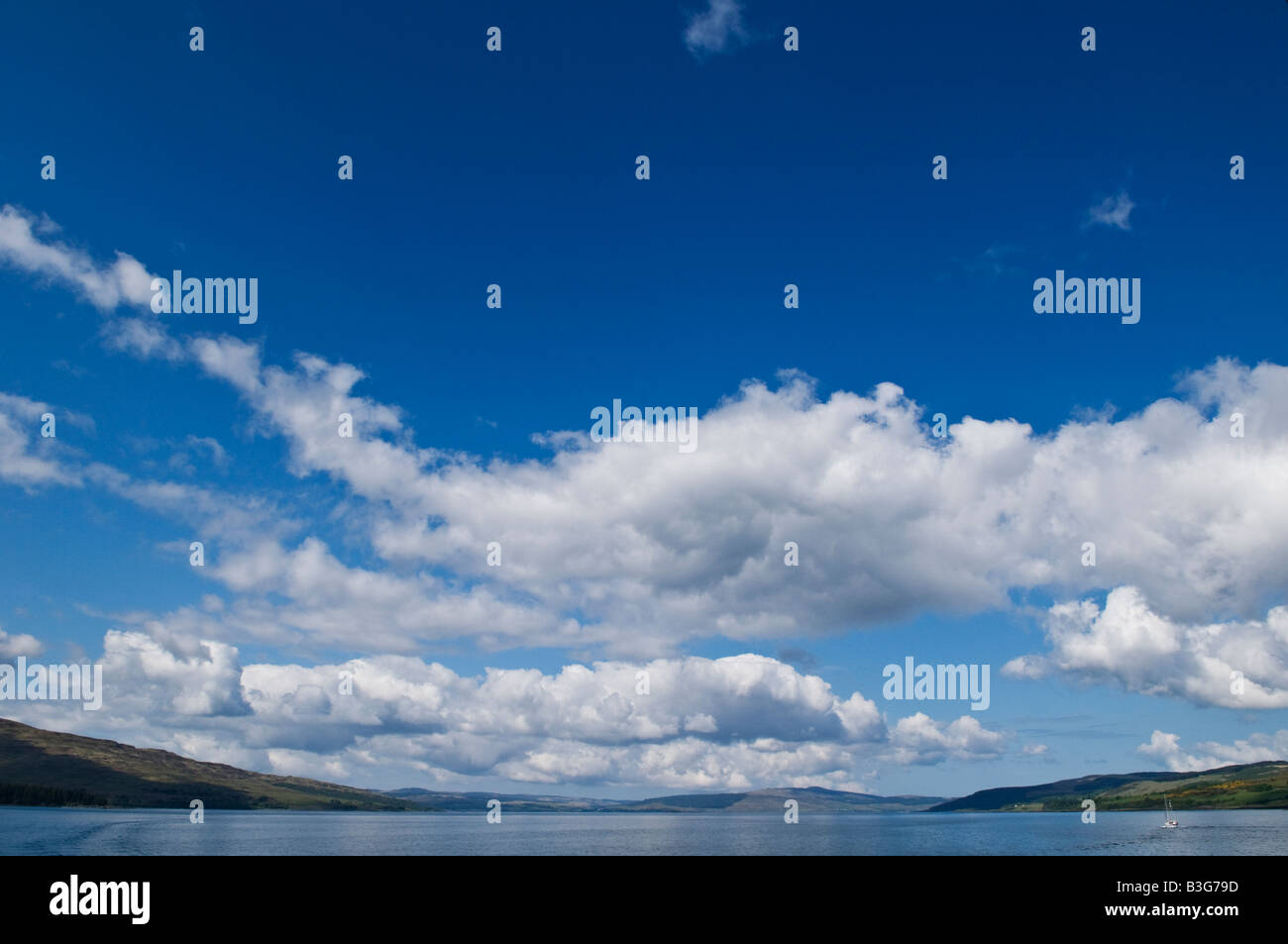 Pleasant weather over Sound of Mull Isle of Mull Scotland Stock Photo