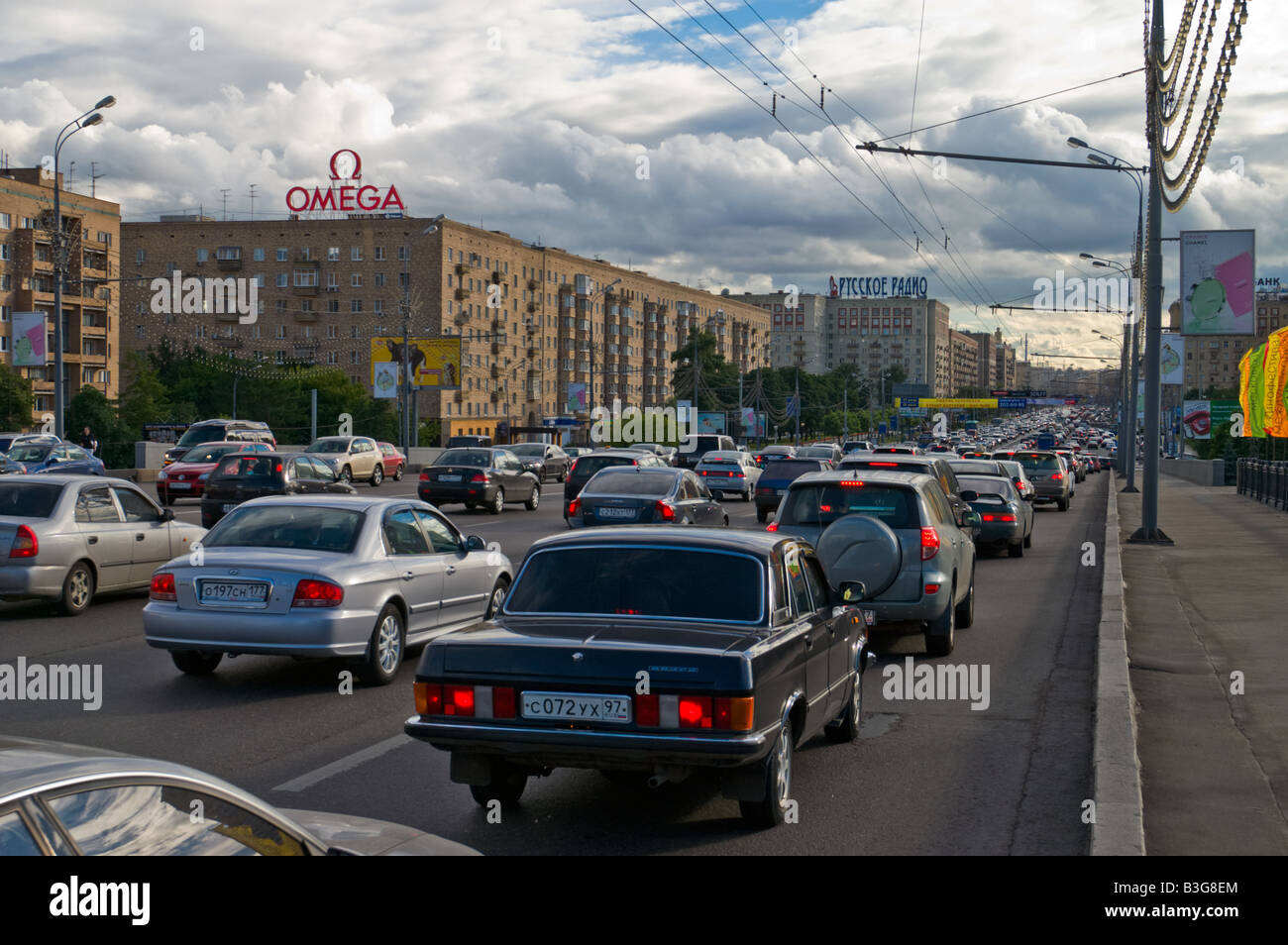 Moscow traffic jam Stock Photo