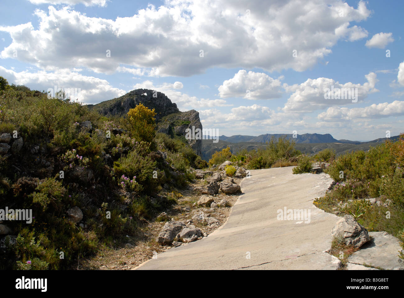 Mozarabic trail, Sierra de la Forada, Alicante Province, Comunidad Valenciana, Spain Stock Photo