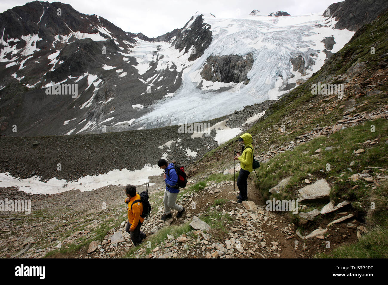 AUT, Austria, Tyrol: Stubaital, Stubai Valley. Hiking in the mountains to the Stubai glacier. Stock Photo