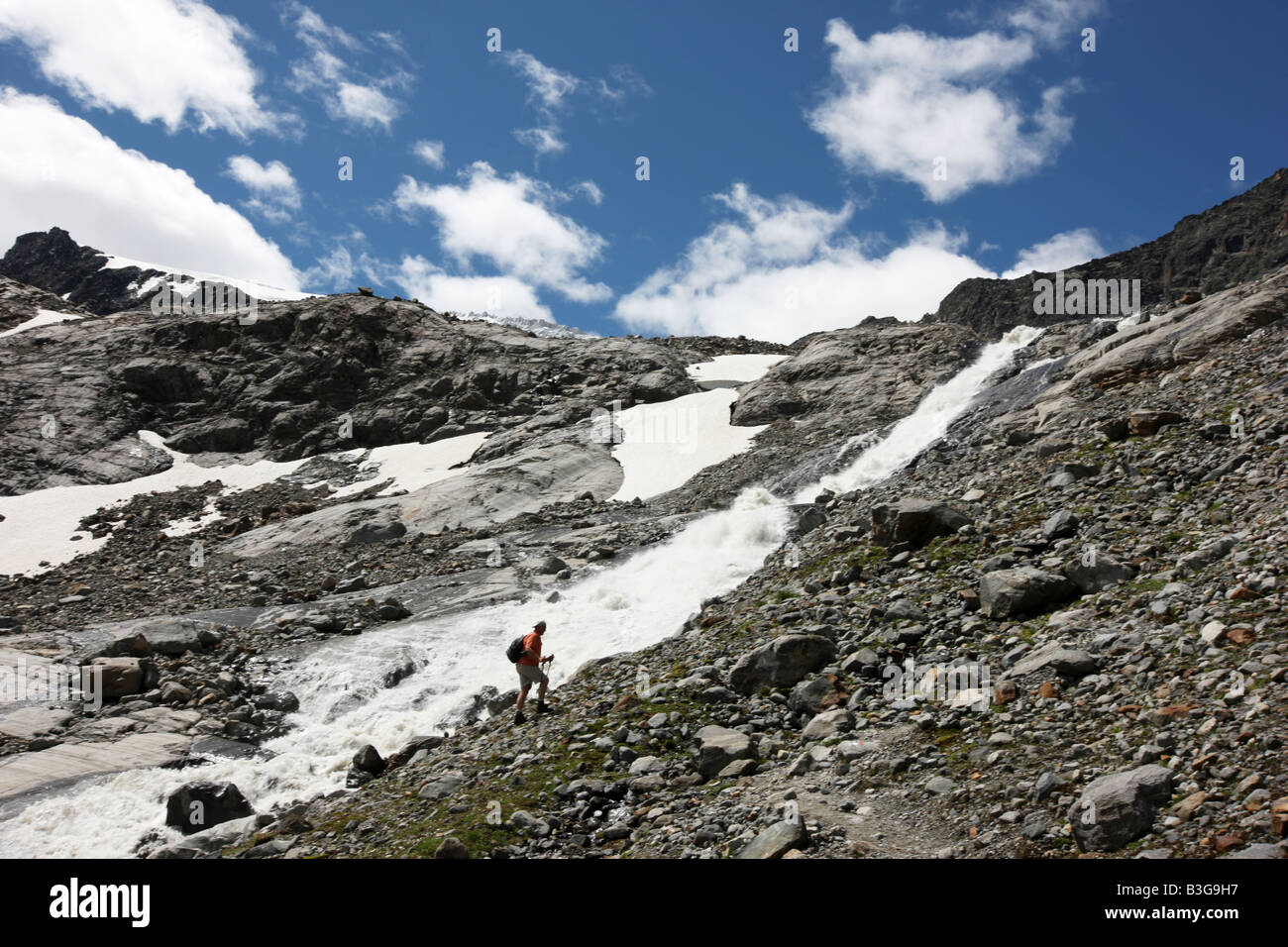 AUT, Austria, Tyrol: Stubaital, Stubai Valley. Hiking in the mountains to the Stubai glacier. Stock Photo