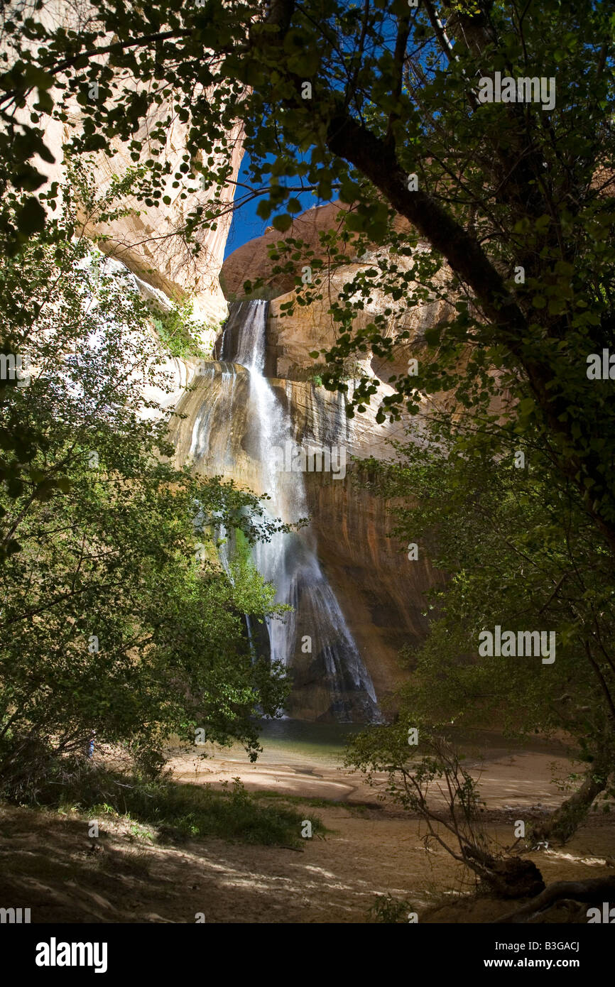 Escalante Utah Lower Calf Creek Falls a 126 foot waterfalls in Grand