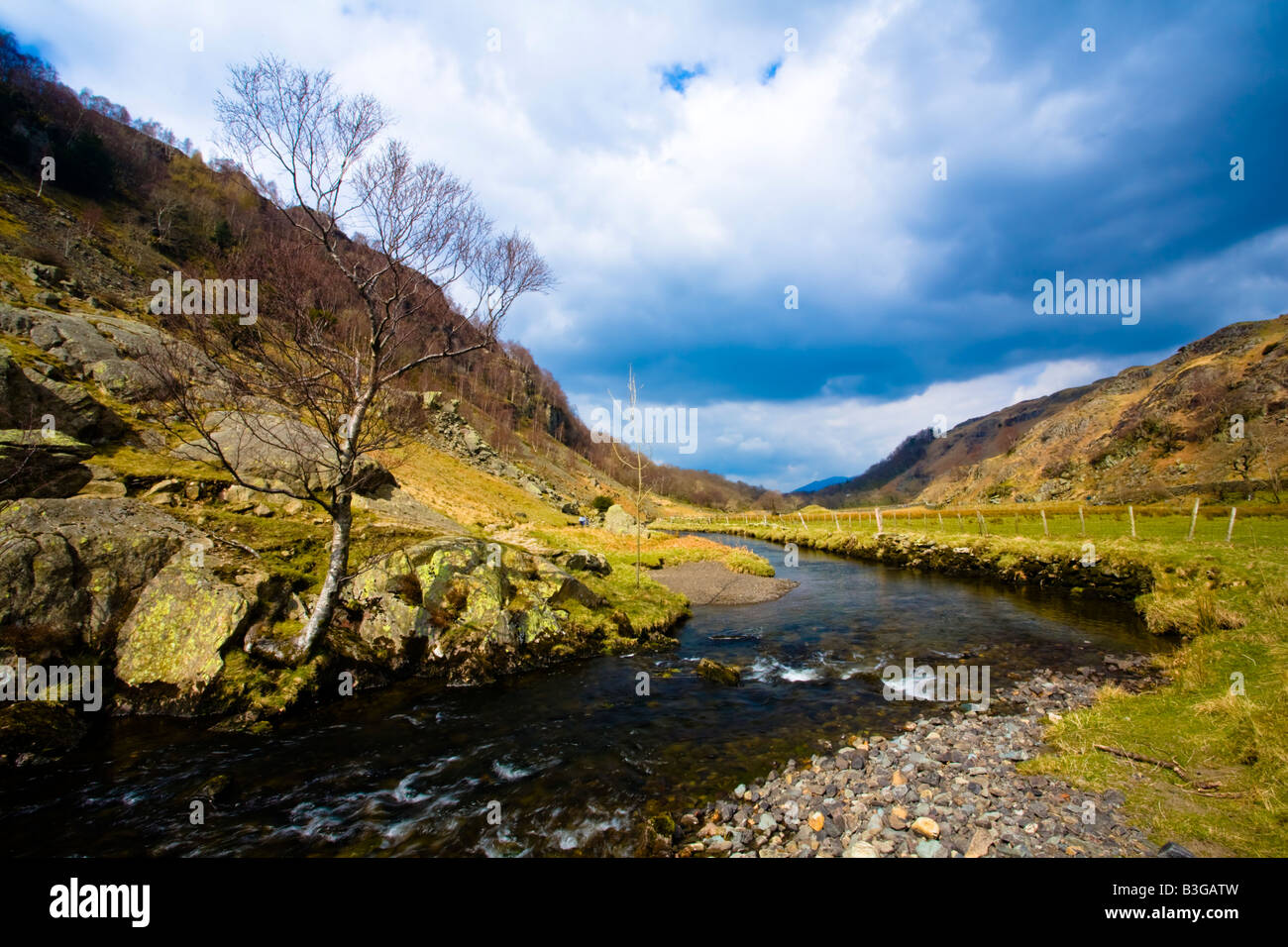 England Cumbria Lake District National Park Watendlath Beck Running England Cumbria Lake District National Park Watendlath Beck Running