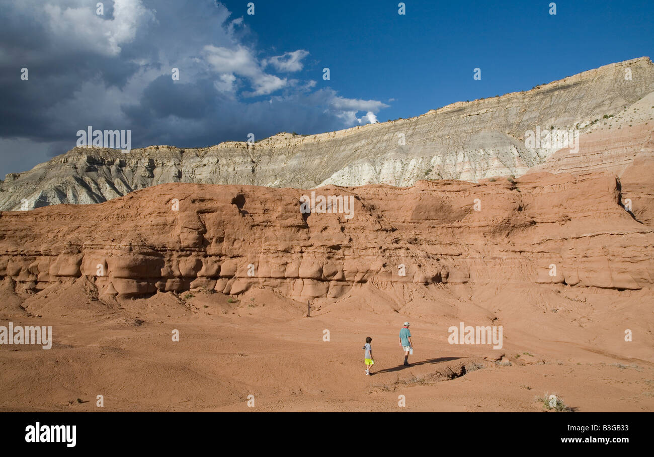 Cannonville Utah Kodachrome Basin State Park John West and his son Joey 9 hike on the Angels Palace Trail Stock Photo