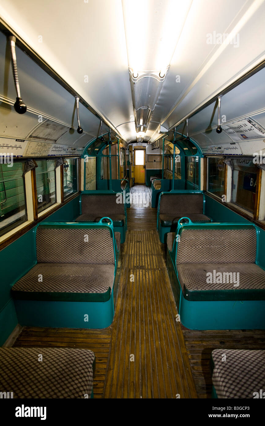 London Underground Train restored in Burnham Museum Stock Photo