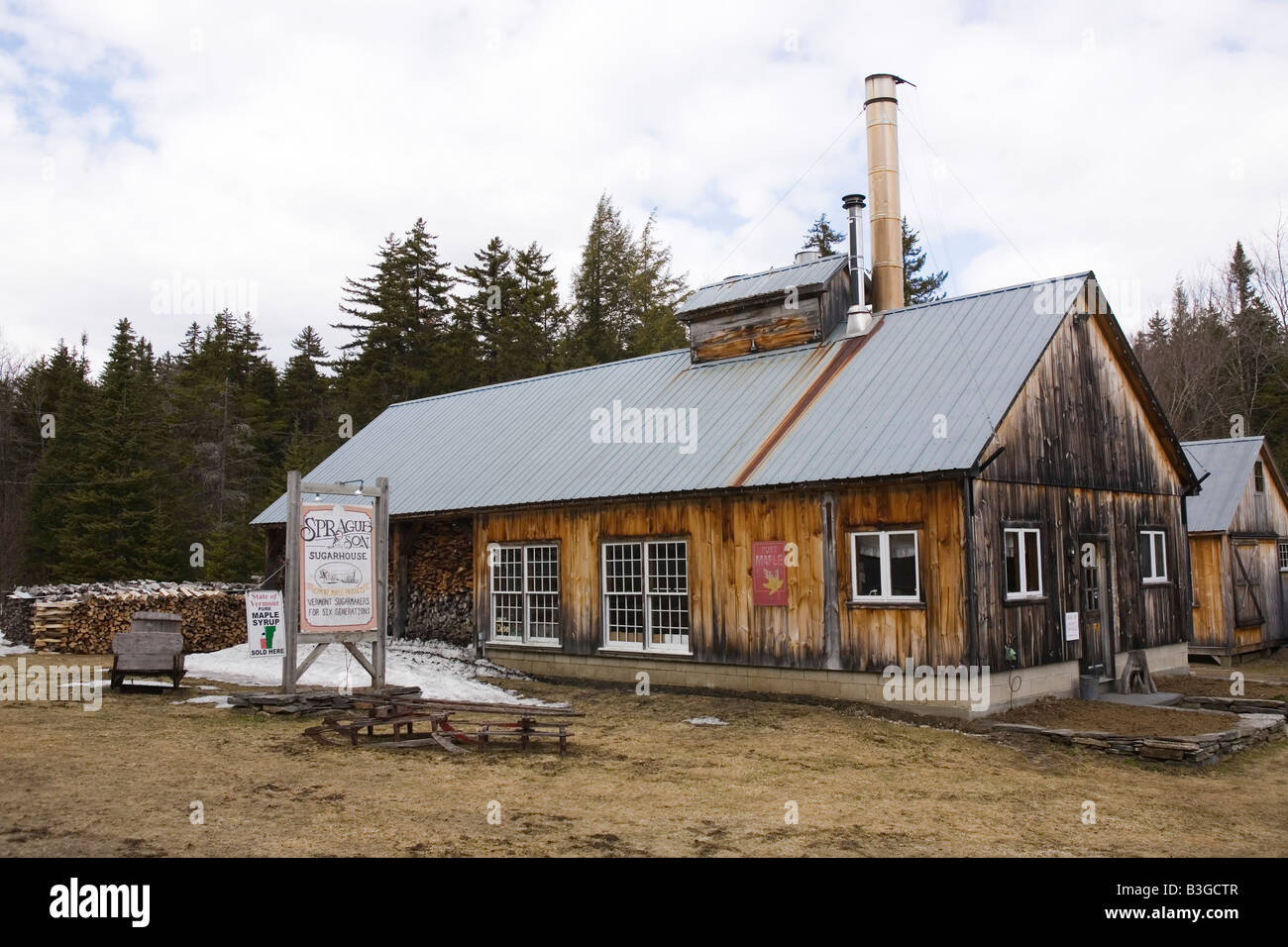 Sprague and Sons Sugarhouse Jacksonville Vermont Stock Photo Alamy