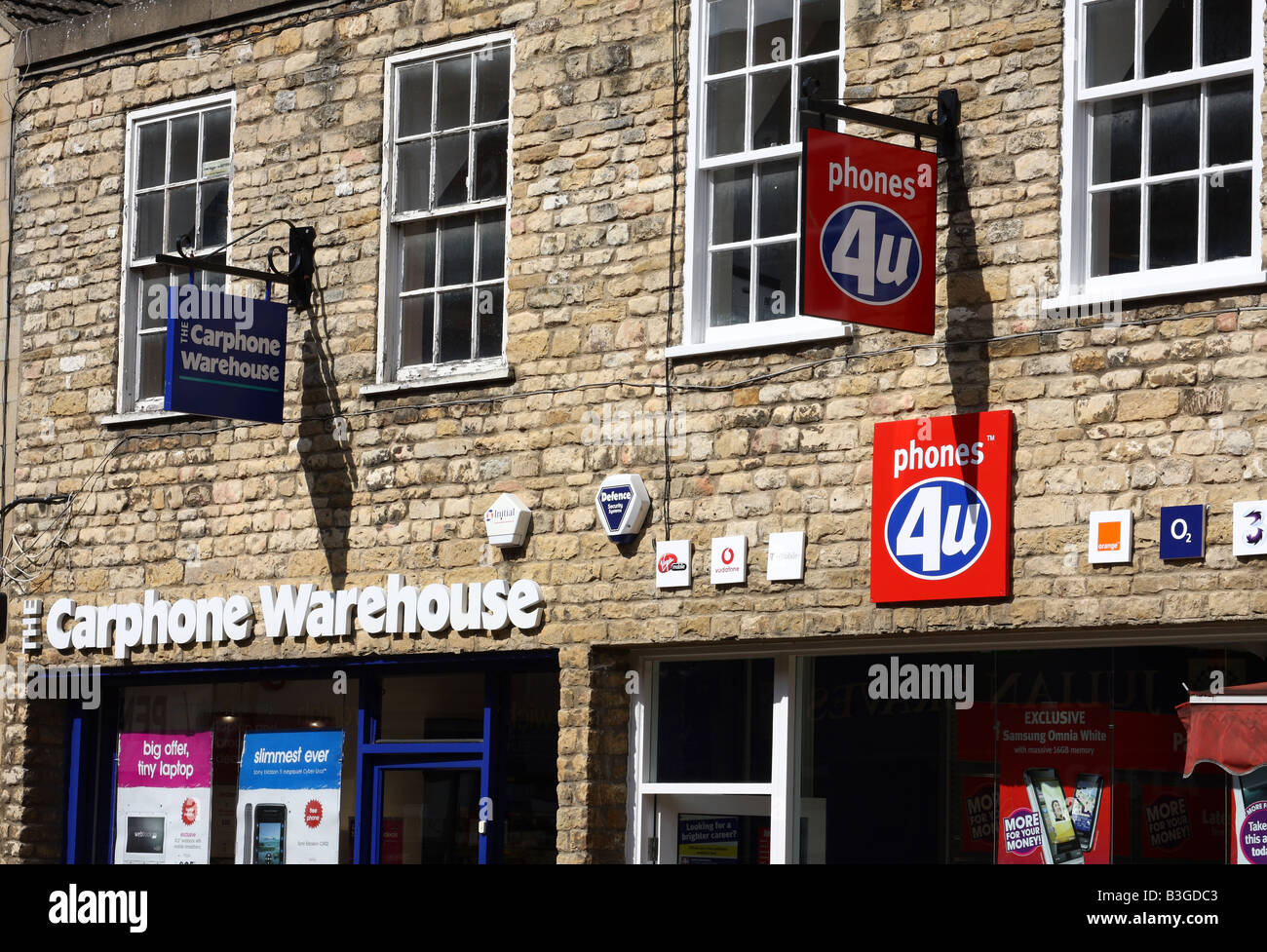Carphone Warehouse and Phones 4U stores in Stamford, Lincolnshire, England, U.K. Stock Photo