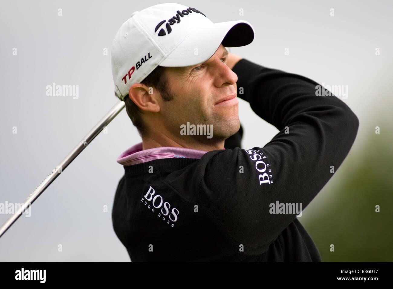 GLENEAGLES SCOTLAND AUGUST 29 Bradley Dredge from Wales competing in the Johnnie Walker Classic PGA European Tour golf tourname Stock Photo