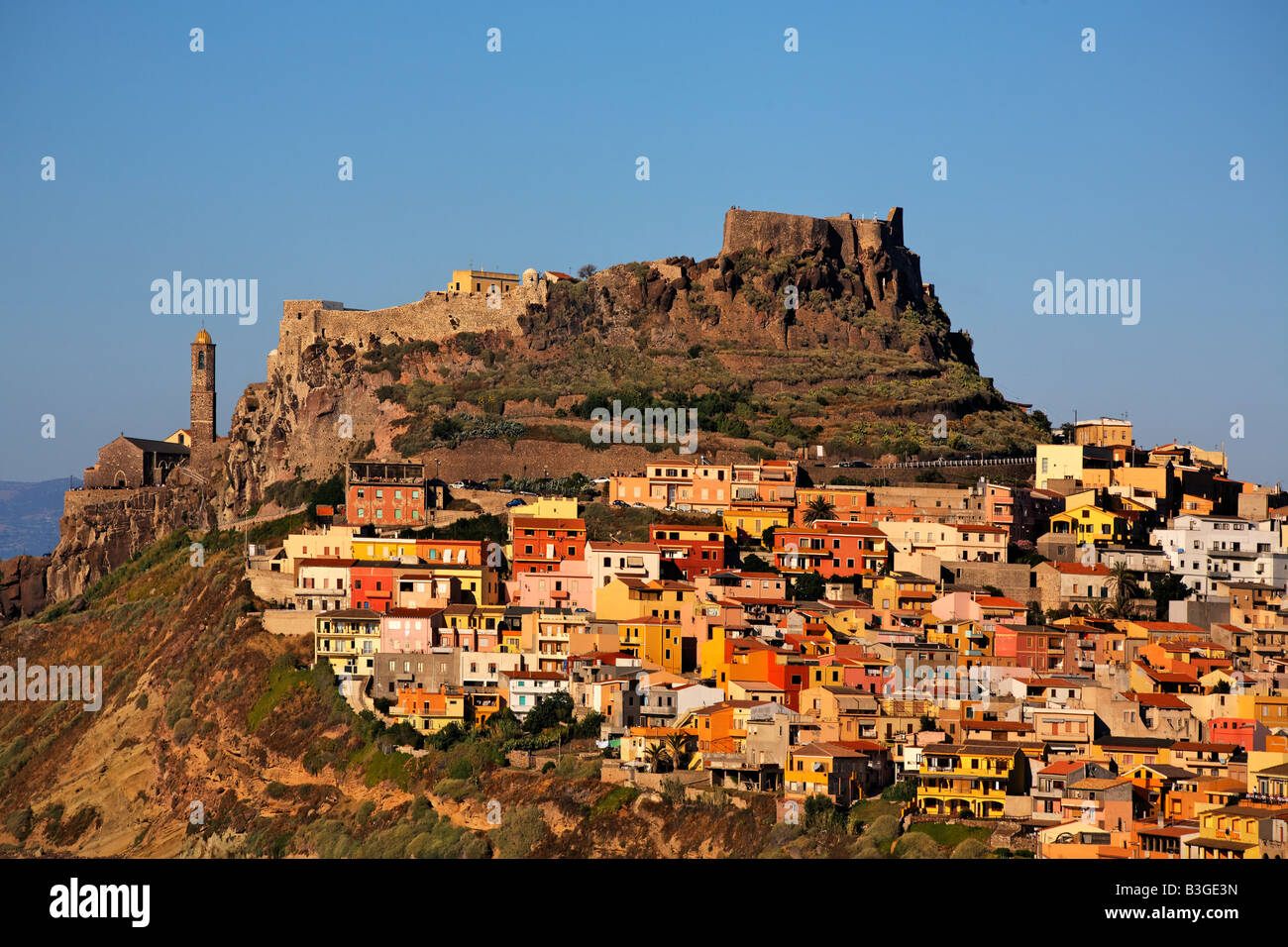 Italy Sardinia Castelsardo village Stock Photo