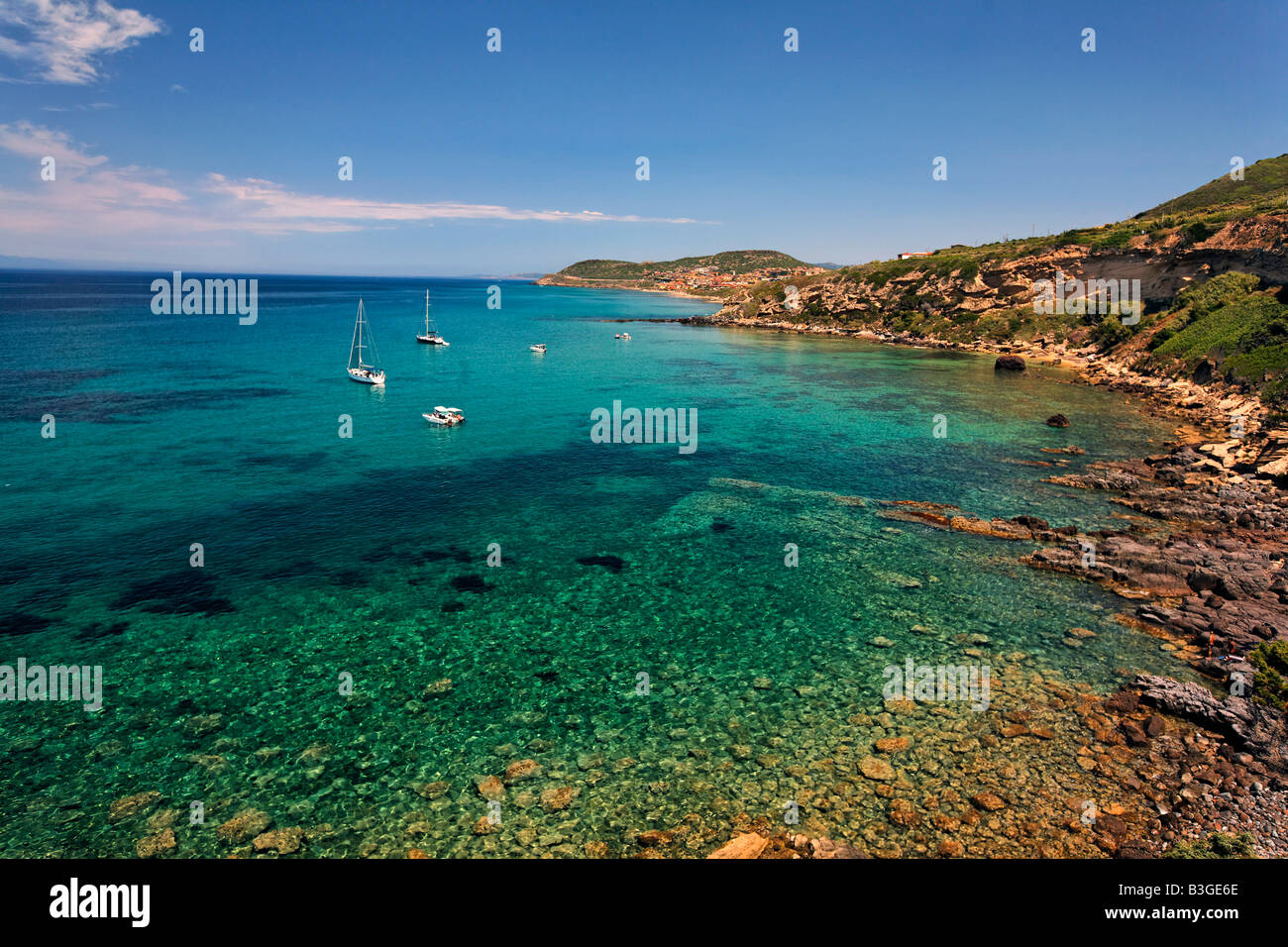 Italy Sardinia bay in Golf dell Asinara north coast Stock Photo