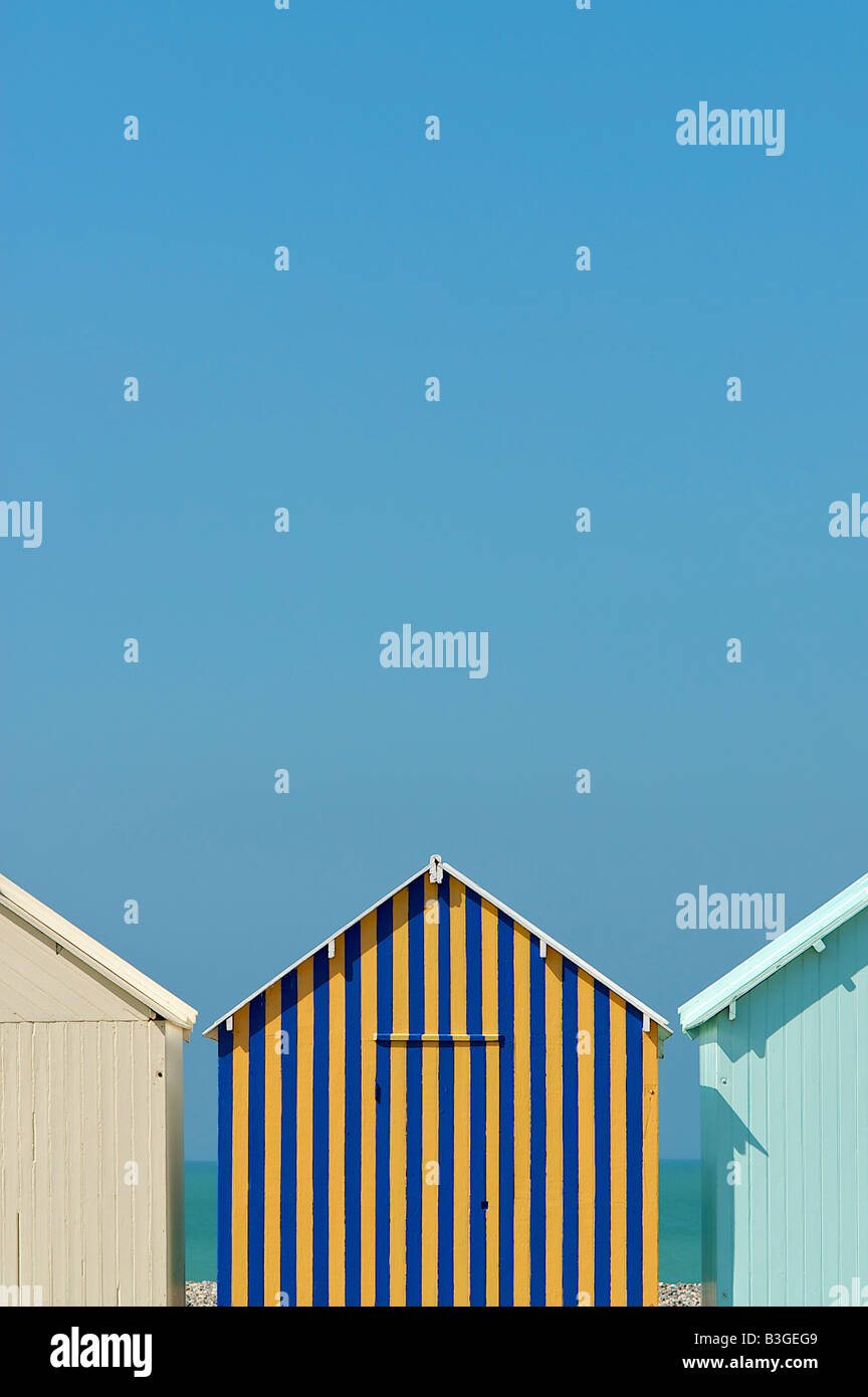 Beach cabins on Atlantic coast Stock Photo Alamy