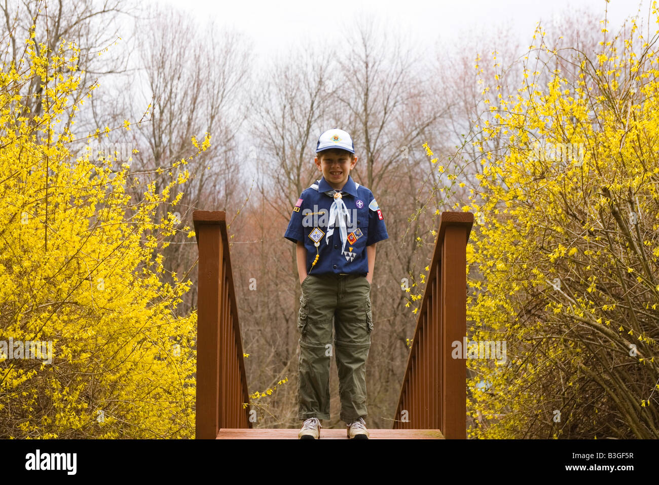 Portrait of Young Boy Scout Stock Photo