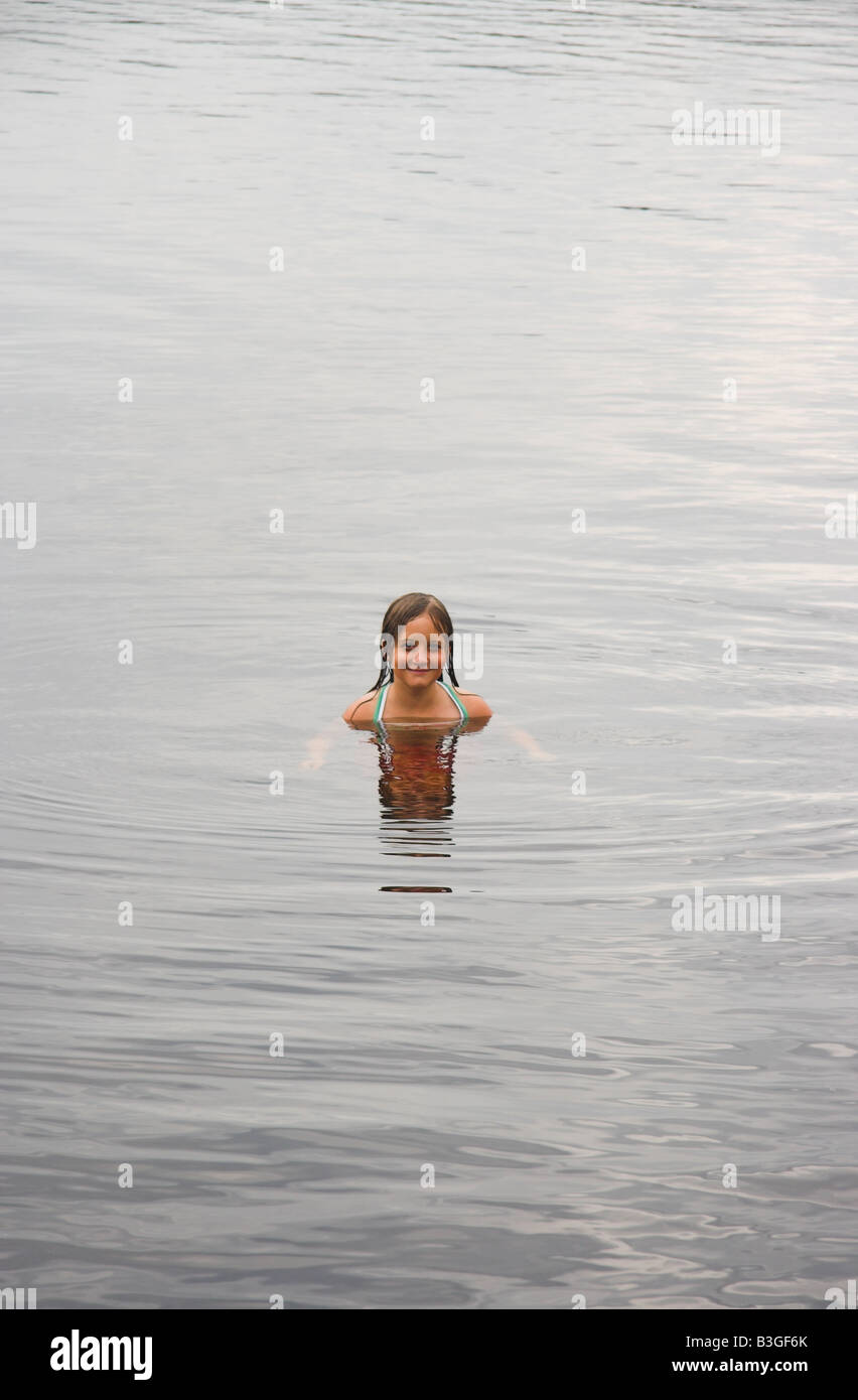 Young girl bathing in Lake Stock Photo Alamy