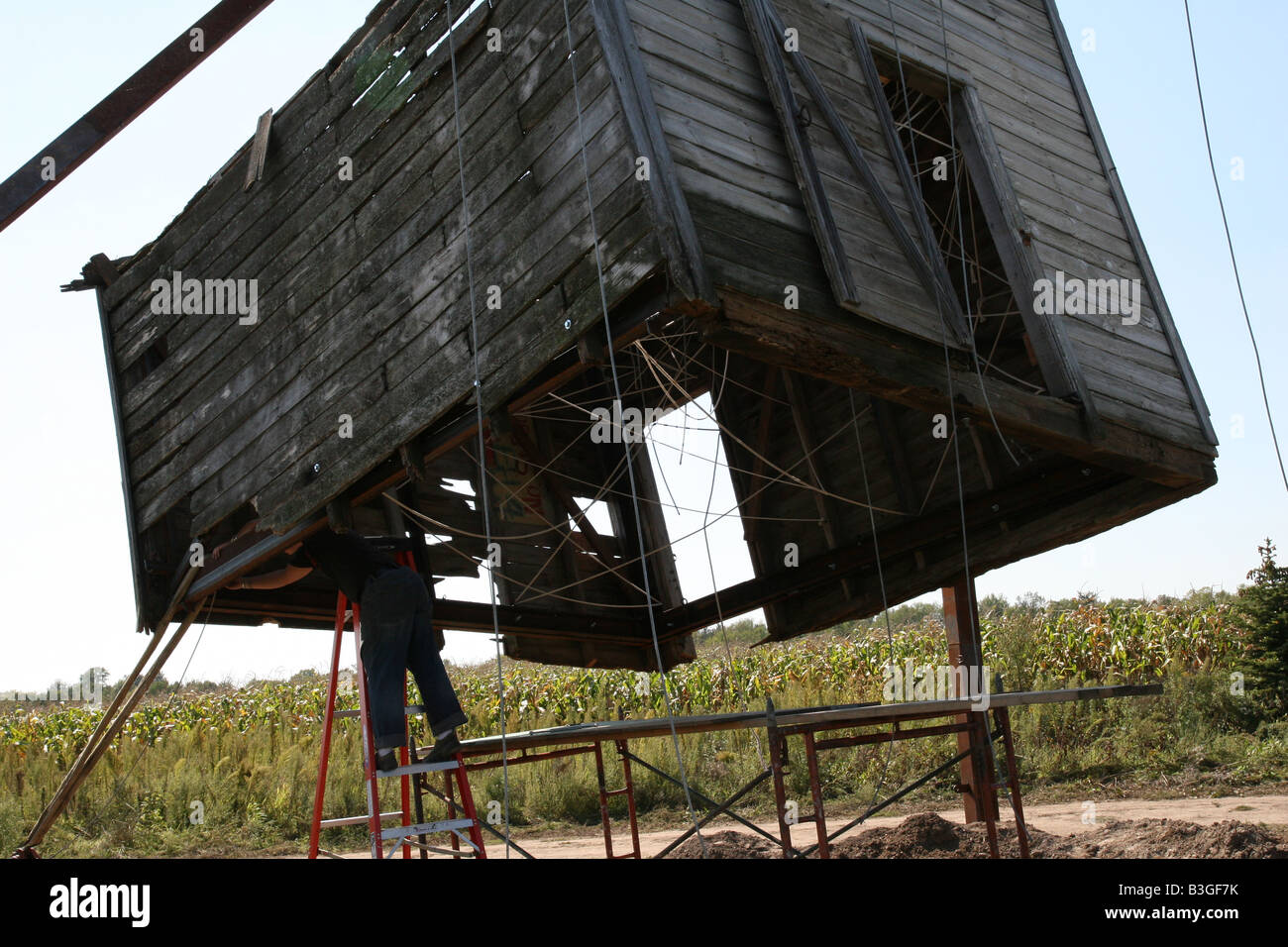 A work in progress at the Franconia Sculpture Park in Franconia ...