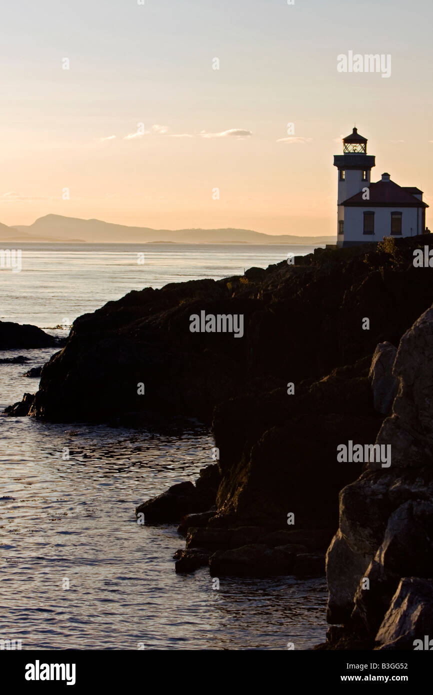 Lime Kiln Lighthouse, San Juan Island, Washington, USA Stock Photo