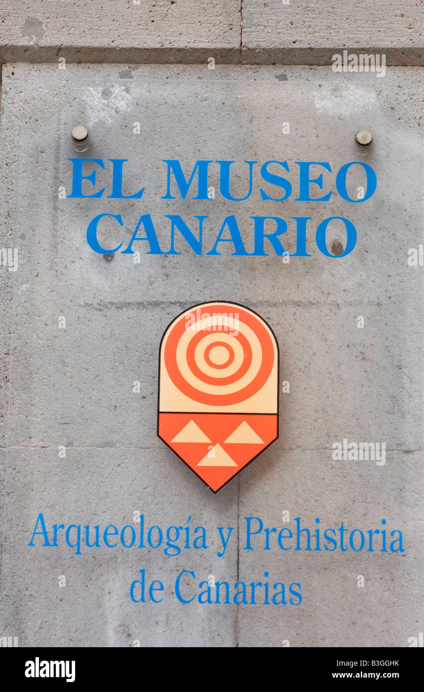 Sign outside El Museo (museum) Canario in Las Palmas on Gran Canaria in The Canary Islands. Stock Photo