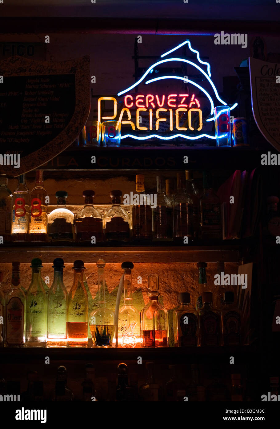 Atmospheric Tequila Bar at Cafe Pacifico, Covent Garden, London Stock Photo