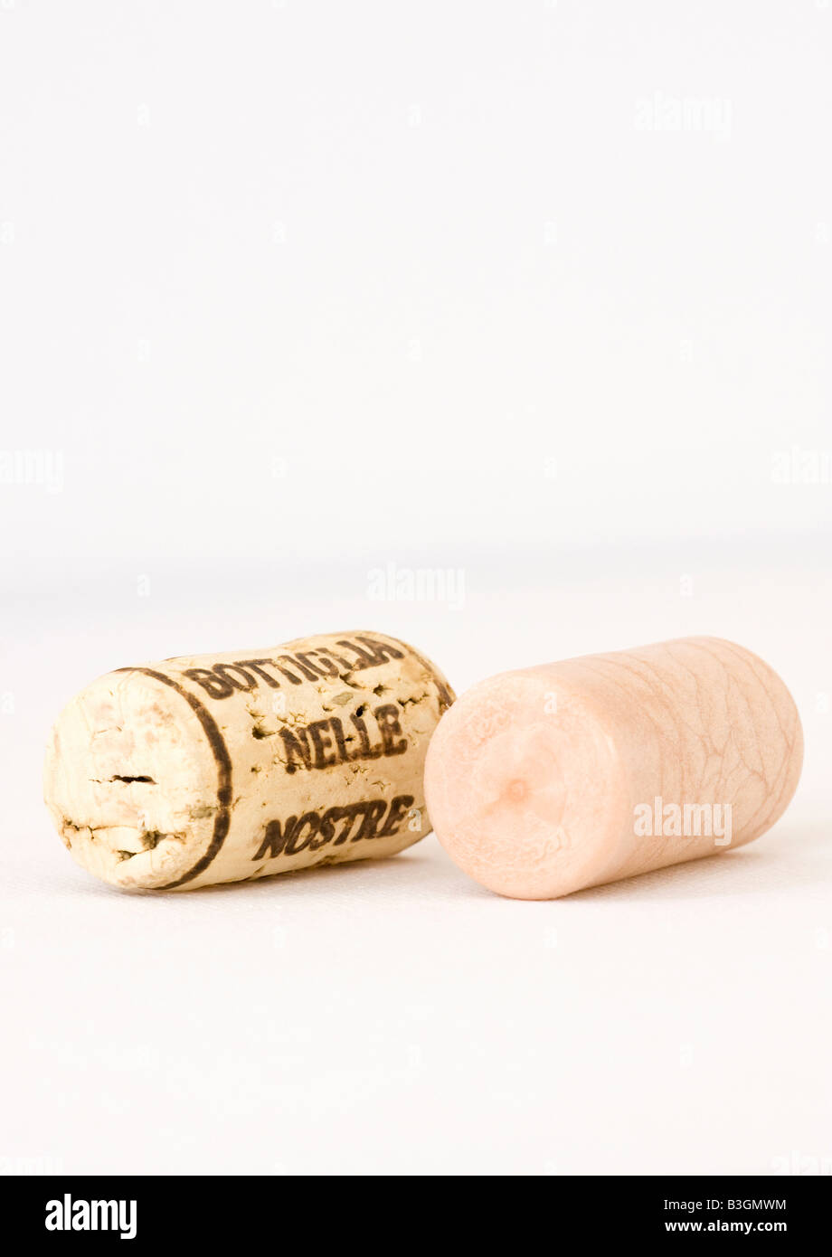 Plastic and cork wine bottle corks Stock Photo Alamy