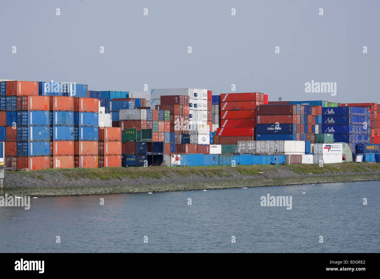 Shipping containers, Port Rotterdam, Netherlands Stock Photo Alamy