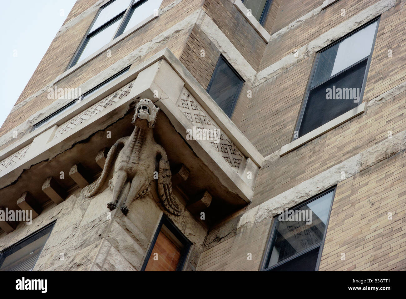 Moorish and Romanesque Revival style gargoyles on the Cairo Hotel Condominiums built in 1894 Washington DC Stock Photo