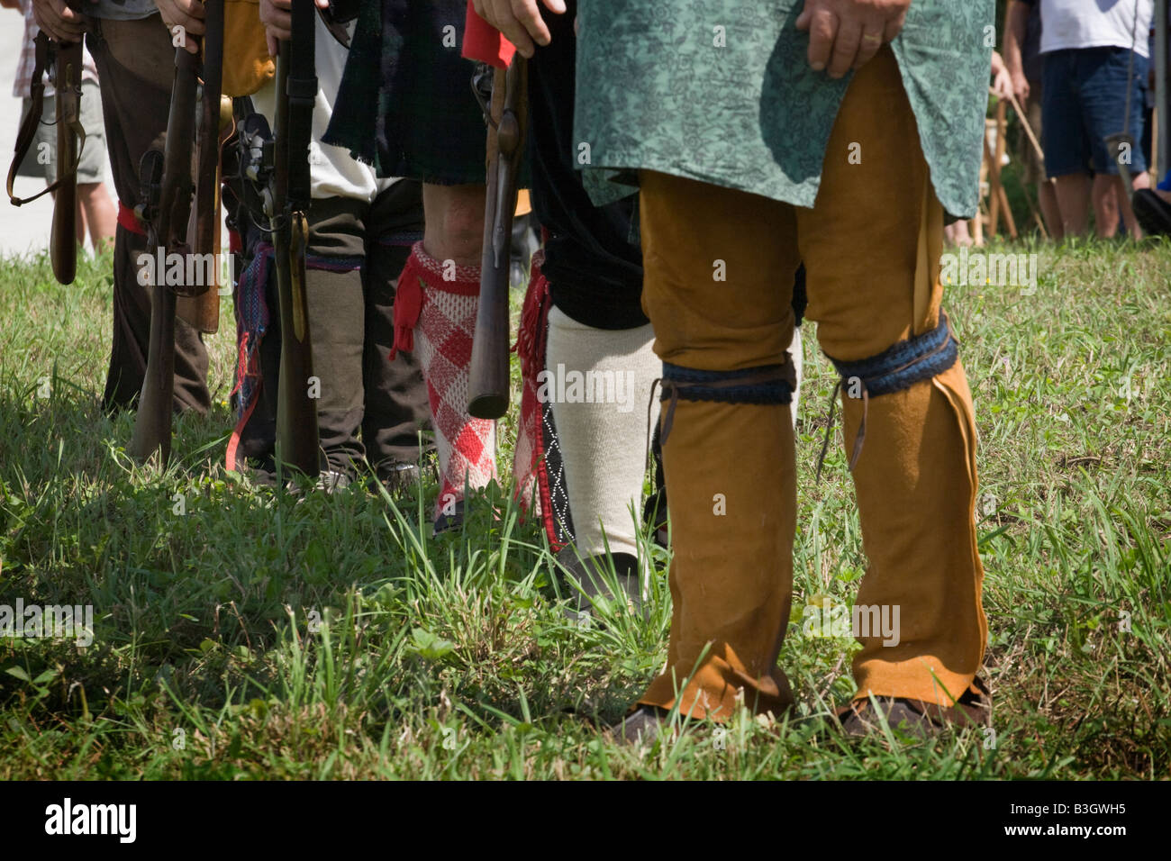 Footwear leggings etc at Revolutionary War reenactment Mohawk Valley New York State Stock Photo